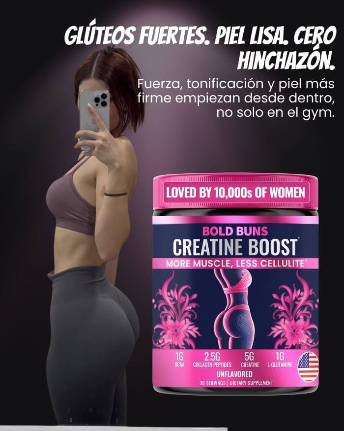 Bold Buns Creatina para mujeres đ â Suplemento de construcciĂłn de glĂșteos con colĂĄgeno y BCAA